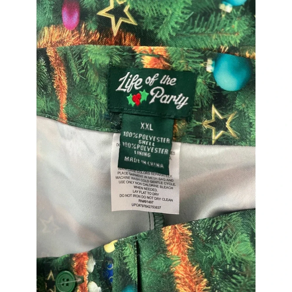 Life of the Party Men's Christmas Holiday Pants‎ Size XXL 43x35 Adjustable Waist